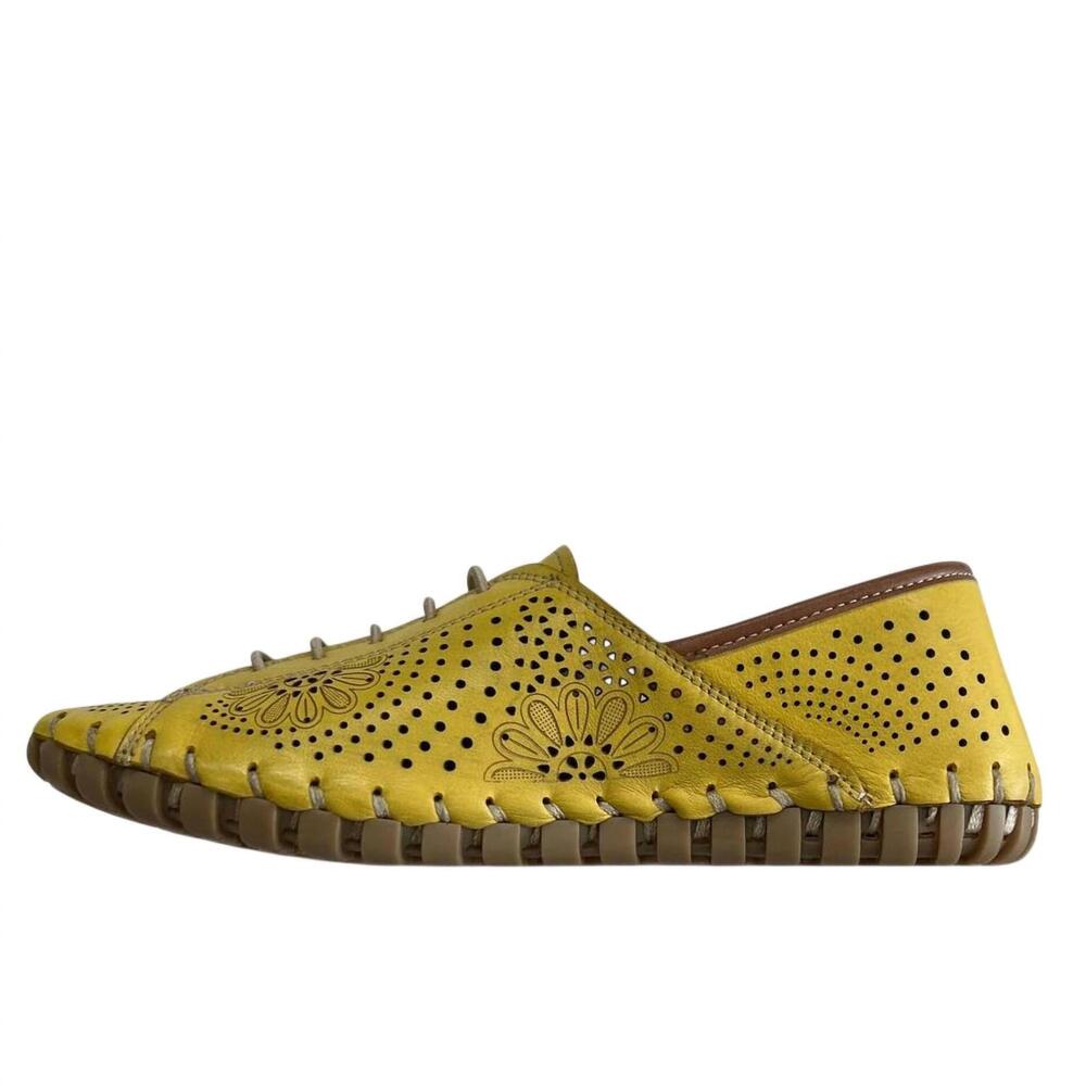 NEW GELATO women's theory lace-up shoes in yellow